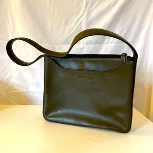 Kenneth Cole Shoulder bag, dark olive green leather, brand new